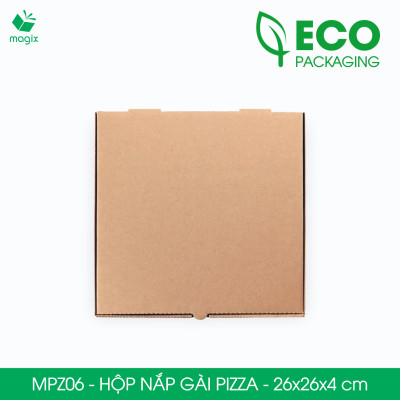 MPZ06 - 26x26x4 cm - 20 Hộp nắp gài pizza đa dụng - Hộp nắp gập, hộp carton gói hàng, hộp quà
