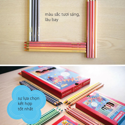 Bộ bút chì màu Swans 12 màu - Bộ 2 hộp 12 cây dài (CLP1867L-C2)