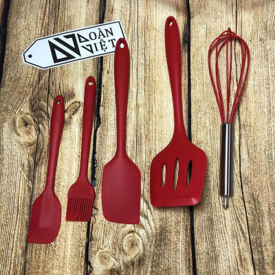 Dụng cụ làm bánh, nấu ăn - Bộ Cọ Vét Silicon 5 Món C.Lượng, Chịu Nhiệt Chất lượng. Chuyên phục vụ Sp Gia dụng, Khuôn làm