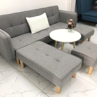 Cả bộ sofa bed L sofa giường tay vin phòng khách salon sivali08 sopha