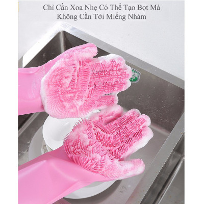 Găng Tay Gai Rửa Chén Silicon Găng Tay Rửa Chén Vệ Sinh Nhà Cửa Đa Năng - Giao màu ngẫu nhiên
