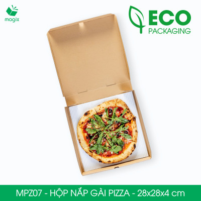MPZ07 - 28x28x4 cm - 60 Hộp nắp gài pizza đa dụng - Hộp nắp gập, hộp carton gói hàng, hộp quà
