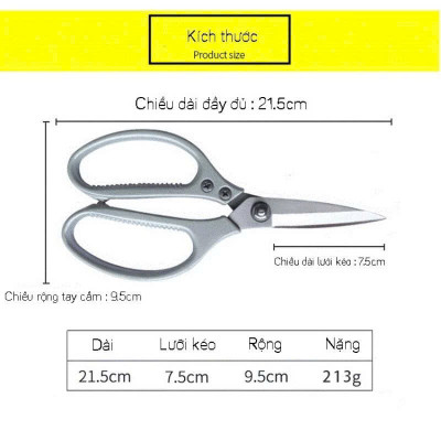 Kéo Thép Đa Năng Nhật Bản, Size Lớn, Chất Liệu Thép Cao Cấp Không Gỉ Kéo Cắt Gà Kéo Nhà Bếp Cắt Vải Cắt Giấy - Giao Màu Ngẫu Nhiên