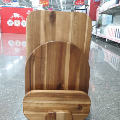 Bộ 3 Thớt Gỗ Acacia Kèm Giá Đỡ LocknLock CKD075S4 (hàng chính hãng)