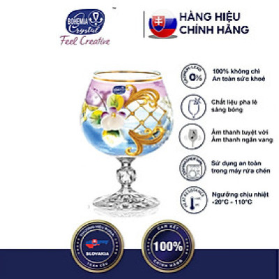 Bộ 2 ly Brandy, cognac 250ml mạ vàng 24k đắp nổi Tuyệt đẹp