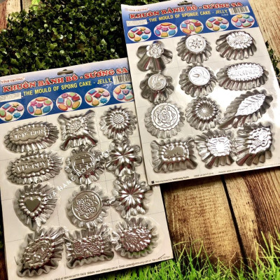 Khuôn Bánh Bò, Rau Câu, Da Lợn - Bộ 24 Khuôn Nhôm. Chuyên phục vụ Sp Gia dụng, Khuôn làm bánh, Dụng cụ học Sinh, Nhà hàn