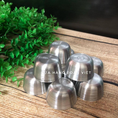 Khuôn bánh bò, khuôn nhôm làm bánh bò bông 4. 2 x 2, 5cm - Combo 10 khuôn - Dụng cụ làm bánh. Chuyên phục vụ Sp Gia dụng