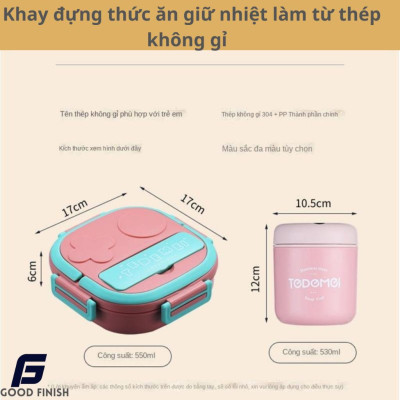 Khay đựng thức ăn giữ nhiệt làm từ thép không gỉ 304 FG Good Finish,họa tiết đẹp