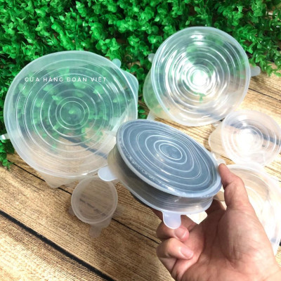 [MỚI] Bộ 6 Nắp Bọc Thực Phẩm - Silicon Co Giãn Chịu Nhiệt. Chuyên phục vụ Sp Gia dụng, Khuôn làm bánh, Dụng cụ học Sinh,