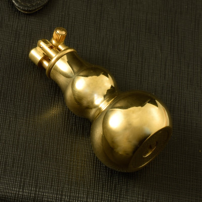 Vỏ Hột Quẹt Bật Lửa Xăng Đá Đồng Z63 Thiết Kế Đẹp Độc Lạ Hình Hồ Lô Màu Vàng Trơn - Dùng Xăng Bấc Đá Cao Cấp