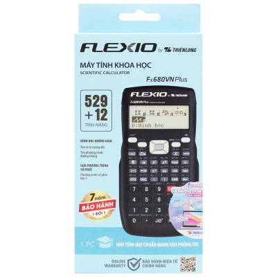 Máy Tính Khoa Học Thiên Long Flexio Fx680VN Plus - Màu Đen