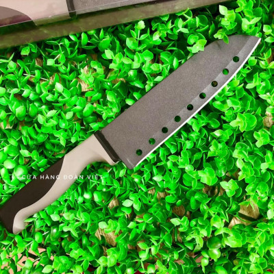 Dao Thái Thịt Đông Lạnh - Dao Đen Nhám có lỗ chống bám dính hiệu quả. Chuyên phục vụ Sp Gia dụng, Khuôn làm bánh, Dụng c
