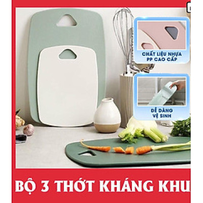 Set 3 Thớt Nhựa Lúa Mạch Kháng Khuẩn Nhiều màu Hàng Cao Cấp, Giao Ngẫu Nhiên