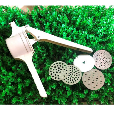 Bộ 5 mặt Khuôn Ép KHOAI TÂY - Ép BÚN, Bánh Canh, Bánh Lọt, Hủ tiếu, CHẢ CÁ. Bộ 5 mặt khuôn ép tạo sợi to nhỏ sử dụng ĐA NĂNG tiện lợi