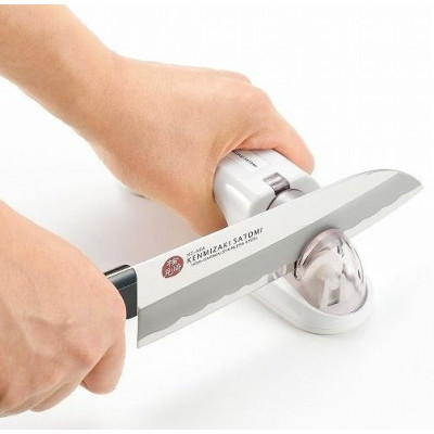 Combo dụng cụ mài dao kéo cao cấp Satomi Kamizak + khay làm đá 8 viên - made in Japan