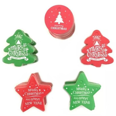 COMBO 5 Thẻ Giáng Sinh - Phụ kiện treo lủng lằng hình cây thông Giáng sinh, làm Thẻ quà mang Thông điệp Giáng SINH. Chuy