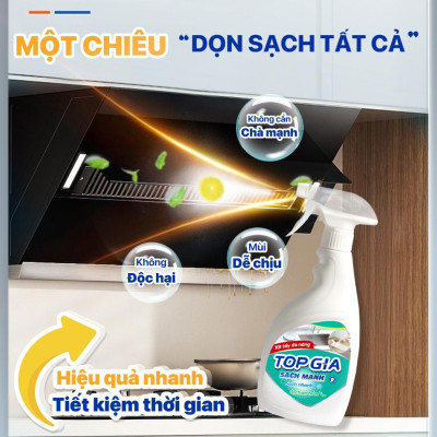 Combo 3 chai xịt tẩy đa năng TOPGIA 500ml: làm sạch vết bẩn, khử mùi, kháng khuẩn hiệu quả.