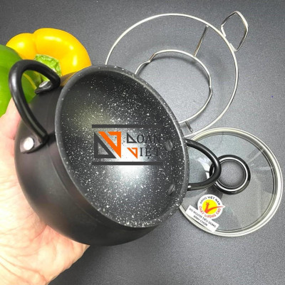 [Tặng ĐẾ INOX] Nồi Cơm Niêu mẫu MỚI SIÊU ĐẸP làm từ HỢP KIM NHÔM VÂN ĐÁ CHỐNG DÍNH. Niêu NHÔM đức Nguyên khối ĐẴNG CẤP.