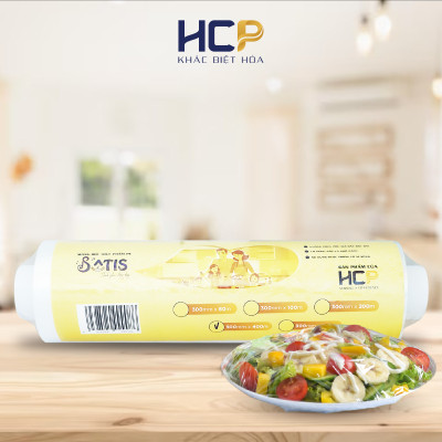 Lõi Màng Bọc Thực Phẩm PE SATIS 30cm x 400m Không Chứa Chất Phụ Gia Gây Hại Sức Khỏe Dùng Được Cho Lò Vi Sóng