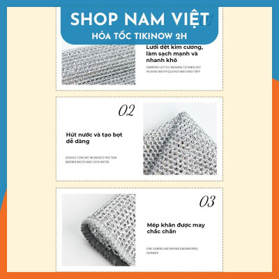 Khăn Lưới Cước Thép Vệ Sinh Chén Dĩa Xoong Chảo Đa Năng