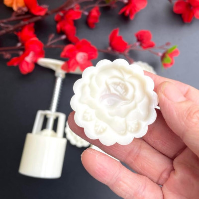 Bộ 6 mặt khuôn Trung thu Hình Hoa Hồng, Hoa Đào, Hoa Sen, Cẩm Chướng, Hoa Mai. Khuôn Trung thu 50gr 8 mặt 3D sắc nét. Ch