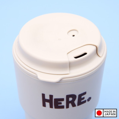 Ly cốc có nắp tiện lợi, giữ nhiệt nóng lạnh đều được 320ml, chất liệu nhựa PP (màu kem)