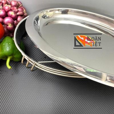 Dĩa Hột Xoài Inox C.Lượng Làm Bò Né, Bò Xào Bông Thiên Lý, Mực Né. . . Kèm Bếp Cồn Inox C.Lượng - Dụng Cụ Nhà Bếp, Nấu ă