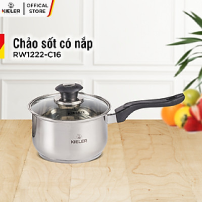 Chảo sốt có nắp cao cấp KIELER đáy từ 16cm nấu nhanh, tiết kiệm điện, có 2 lớp chống dính Whitford RW1222-C16