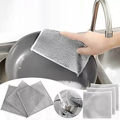 COMBO 3 Miếng Vải Lưới Đa Năng, Khăn Sợi Kim Loại, Chống Mài Mòn, Lau Bát Đũa, Nồi Chảo Tiện Dụng, Sạch Sẽ Khu Bếp - Takyhome 5154set3