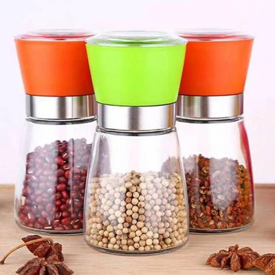 Cối xay KG78 hạt tiêu bằng lọ thủy tinh tiện dụng, có tay vặn chỉnh lớn nhỏ ( giao màu ngẫu nhiên )- Hàng chính hãng