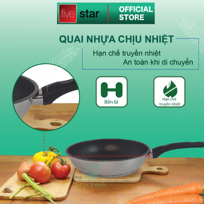 Bộ nồi chảo cao cấp Fivestar Plus 6 món nắp inox | tặng 1 vá canh