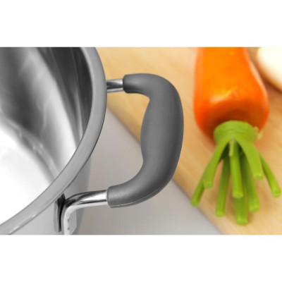 Bộ nồi chảo chống dính bếp từ 3 đáy inox 430 Thân Cool Fivestar Standard quai silicon chống nóng nắp inox , tặng 1 vá canh