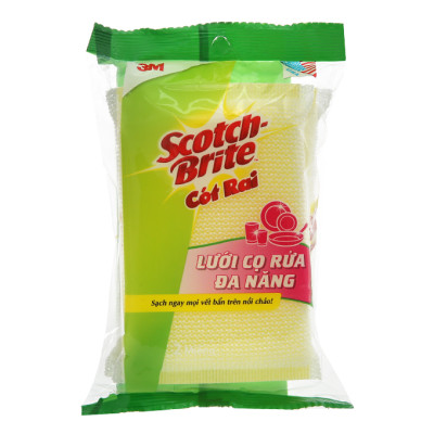 Gói 2 miếng cước lưới cọ rửa đa năng siêu bền không làm trầy xước Scotch-Brite 3M CR-LU
