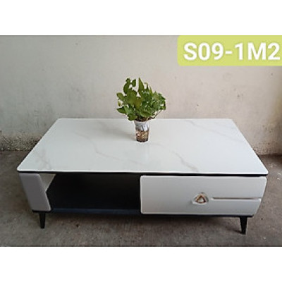 Bàn trà sofa Tundo mặt đá nhập khẩu vân xám
