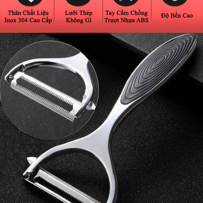 Dụng Cụ Nạo Gọt Củ Quả Đa Năng KUNBE Inox 304 Bền Đẹp