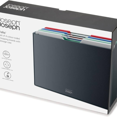 Bộ 4 thớt Joseph Joseph 60214 Folio Regular (Coast Graphite) Hàng chính hãng
