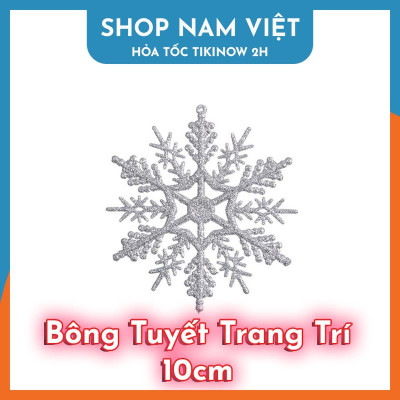 Set 5 Bông Tuyết 10cm Lấp Lánh Trang Trí Cây Thông Giáng SInh