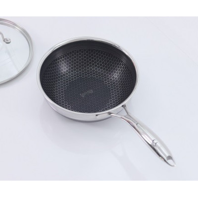 [Hàng chính hãng] Chảo xào/ đa năng sâu lòng inox iMat Hybrid Blackcube 20cm, Phủ chống dính Ceramic đen