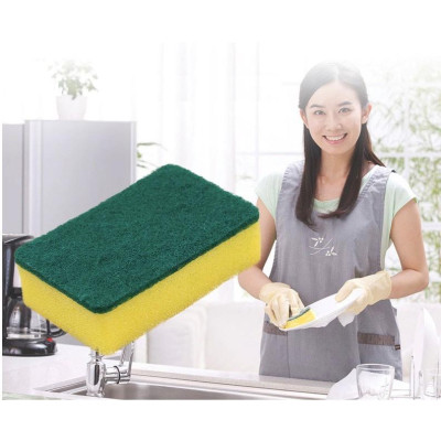 SET 2 Miếng Rửa Chén Bát Đĩa, Cọ Đa Năng 2 Mặt Xanh Vàng, Rửa Đánh Xoong Nồi Chảo, Sạch Sẽ, Tiện Dụng Nhà Bếp - TakyHome 5150set2