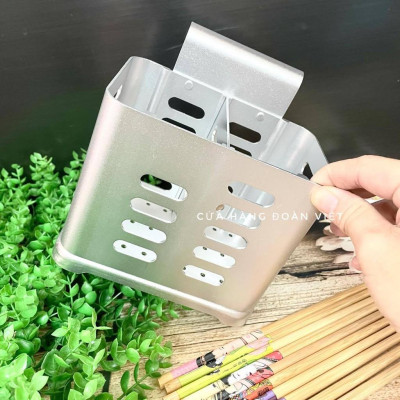 Ống vắt đũa muỗng, ống đựng đũa muỗng tiện lợi 2 ngăn - Nhôm dày C.Lượng 15cm, nặng 400g. Chuyên phục vụ Sp Gia dụng, Kh