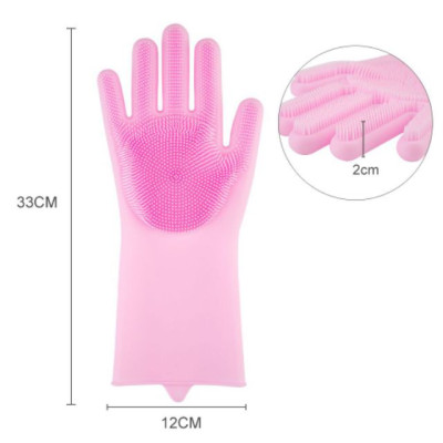Găng Tay Gai Rửa Chén Silicon Găng Tay Rửa Chén Vệ Sinh Nhà Cửa Đa Năng - Giao màu ngẫu nhiên