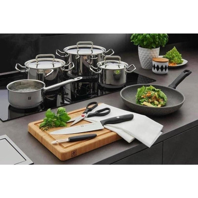 Bộ Nồi Bếp Từ Kèm Dao Thớt Zwilling Starter 10, Chất Liệu Thép Không Gỉ Cao Cấp Dùng Cho Mọi Loại Bếp, Nhập Đức