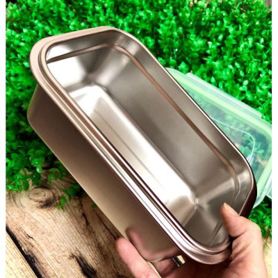 COMBO Bộ 3 Hộp BẢO QUẢN thực phẩm INOX 304 có NẮP. DỤng cụ đựng chứa trữ ĐA NĂNG trong tủ lạnh AN TOÀN SỨC KHOẺ. Chuyên