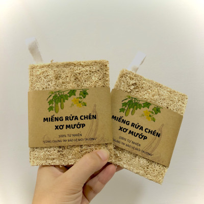 Combo 3 miếng xơ mướp rửa chén cao câp 100% hữu cơ 