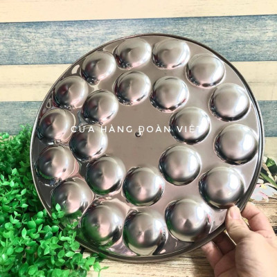 Khuôn Bánh Bèo - Inox tiện lợi có nút cầm chống nóng - Khuôn 22 Bánh, Đk khuôn 32cm. Chuyên phục vụ Sp Gia dụng, Khuôn l