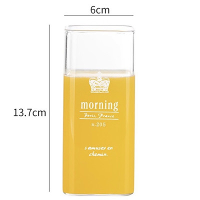 LY THỦY TINH CHỊU NHIỆT UỐNG NƯỚC, SINH TỐ HOA QUẢ PHONG CÁCH ANH ( GIAO HÌNH CHỮ NGẪU NHIÊN )- VD90