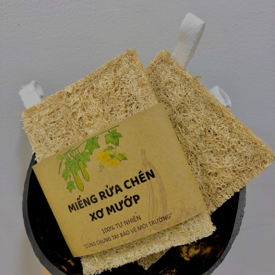 Combo 3 miếng xơ mướp rửa chén cao câp 100% hữu cơ 