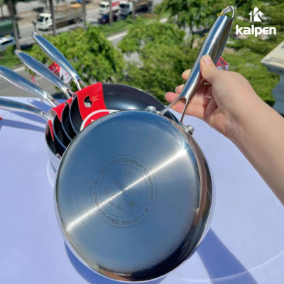 Chảo inox 3 lớp đúc liền khối chống dính Kalpen Kazler 20/24/26/28/30cm - Hàng chính hãng