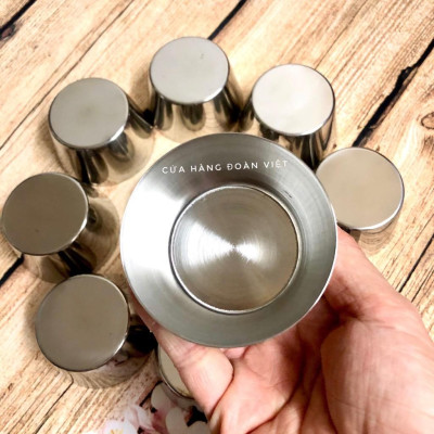 Khuôn Bánh Flan Inox Không Gỉ - Combo 10 khuôn 7 x 4 cm (Có Nắp). Chuyên phục vụ Sp Gia dụng, Khuôn làm bánh, Dụng cụ họ