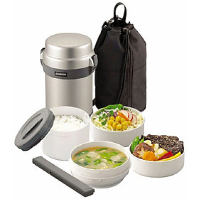 Hộp Cơm Giữ Nhiệt Zojirushi ZOCM-SL-JAF14-SA 4 Ngăn - 1.3L (Bạc)